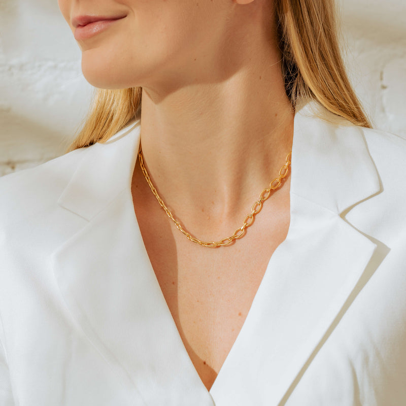 9ct Yellow Gold Chain Link Chain-Necklace-Walker & Hall