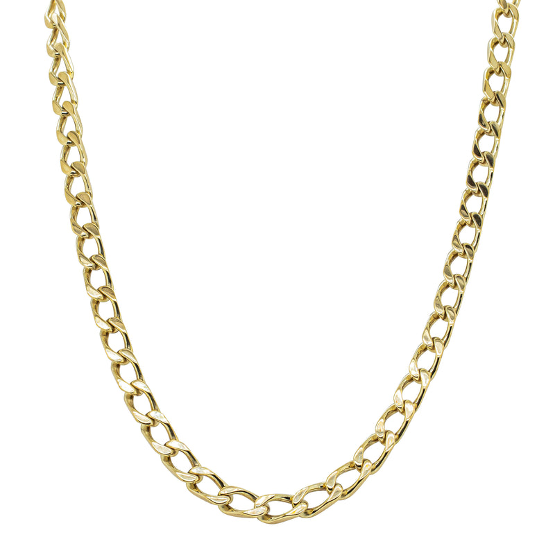 Deja Vu 9ct Yellow Gold Curb Link Necklace-Necklace-Walker & Hall