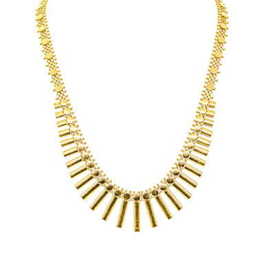 Vintage 18ct Yellow Gold Fringe Necklace-Necklace-Walker & Hall