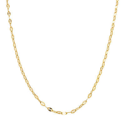 9ct Yellow Gold Faceted Oval Link Chain-Necklace-Walker & Hall