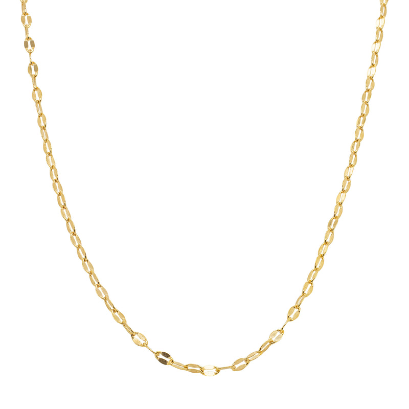 9ct Yellow Gold Faceted Oval Link Chain-Necklace-Walker & Hall