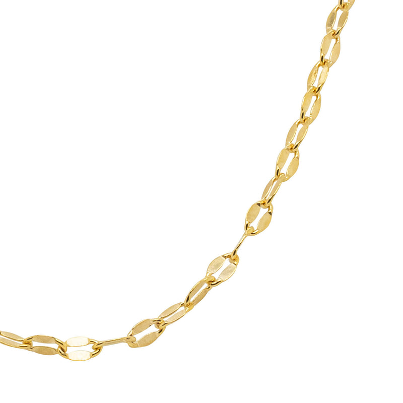 9ct Yellow Gold Faceted Oval Link Chain-Necklace-Walker & Hall
