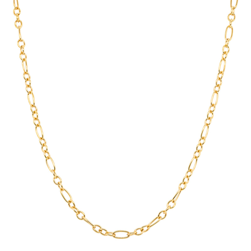 9ct Yellow Gold Oval Figaro Chain-Necklace-Walker & Hall