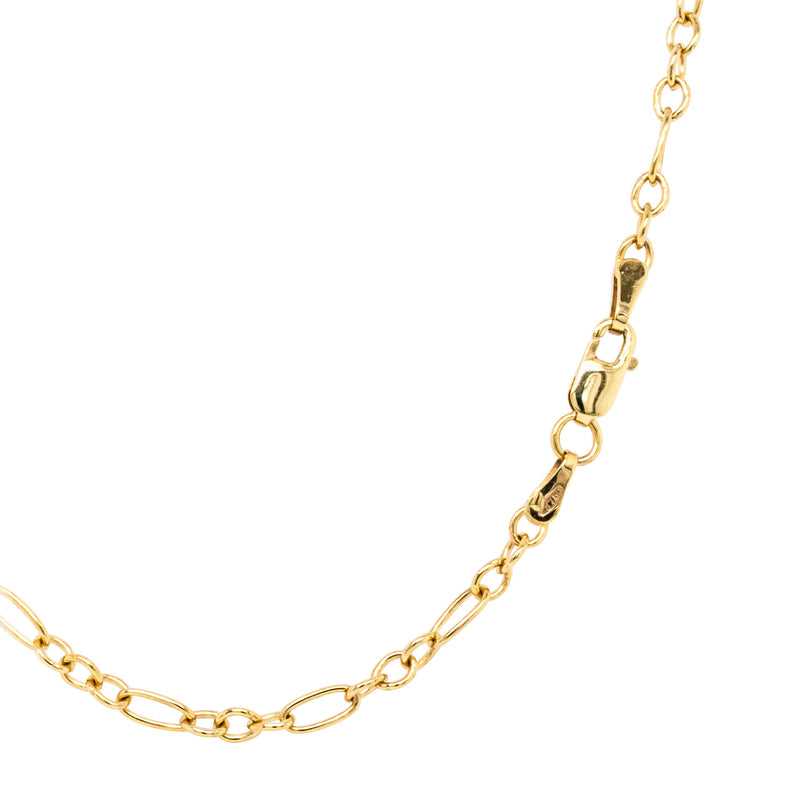 9ct Yellow Gold Oval Figaro Chain-Necklace-Walker & Hall