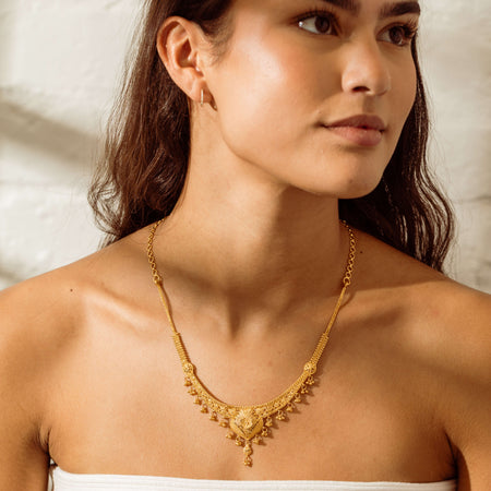 Deja Vu 23ct Yellow Gold Fancy Necklace-Necklace-Walker & Hall