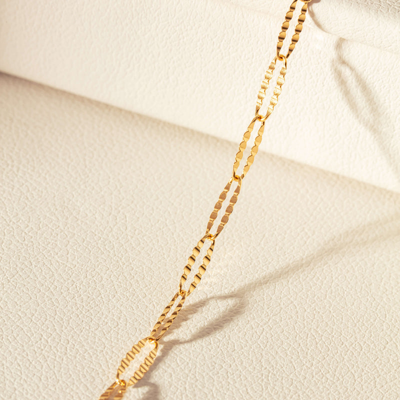 18ct Yellow Gold Navette Chain-Necklace-Walker & Hall