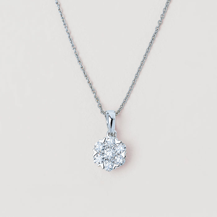 Diamond Lotus pendant on light grey background