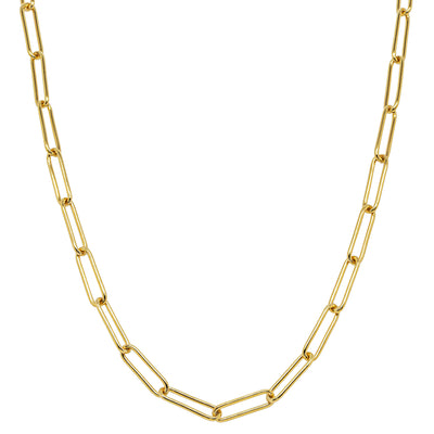 9ct Yellow Gold Paperclip Link Chain - Necklace - Walker & Hall