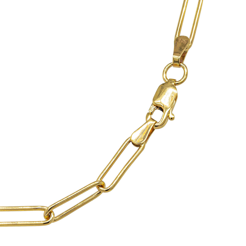 9ct Yellow Gold Paperclip Link Chain - Necklace - Walker & Hall