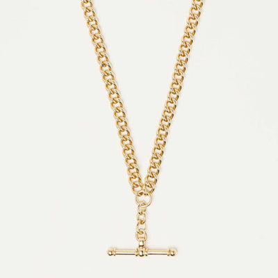 Deja Vu 9ct Yellow Gold Curb Link Fob Necklace - Necklace - Walker & Hall