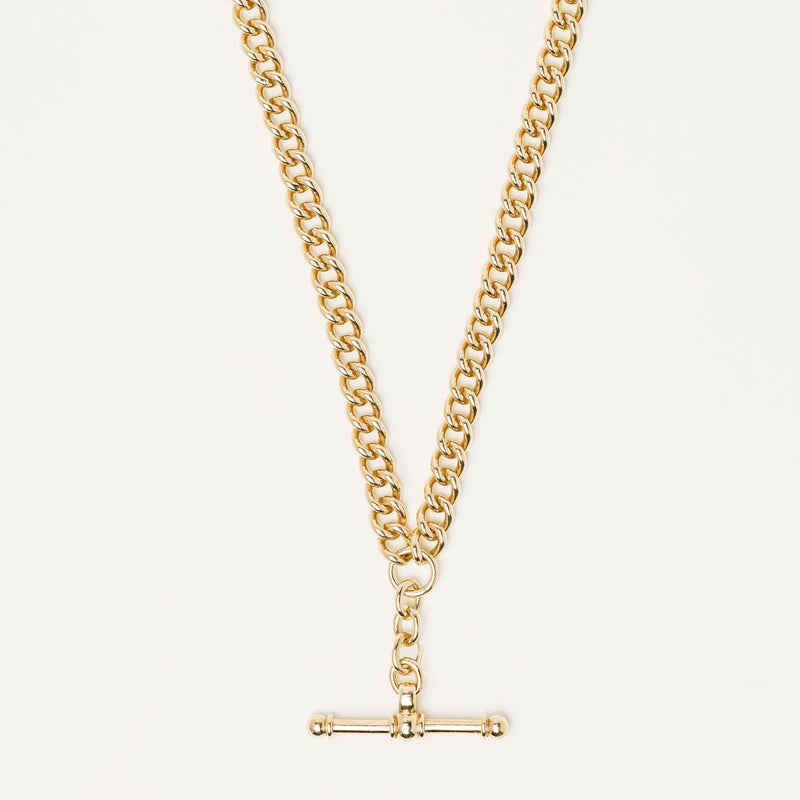 Deja Vu 9ct Yellow Gold Curb Link Fob Necklace - Necklace - Walker & Hall