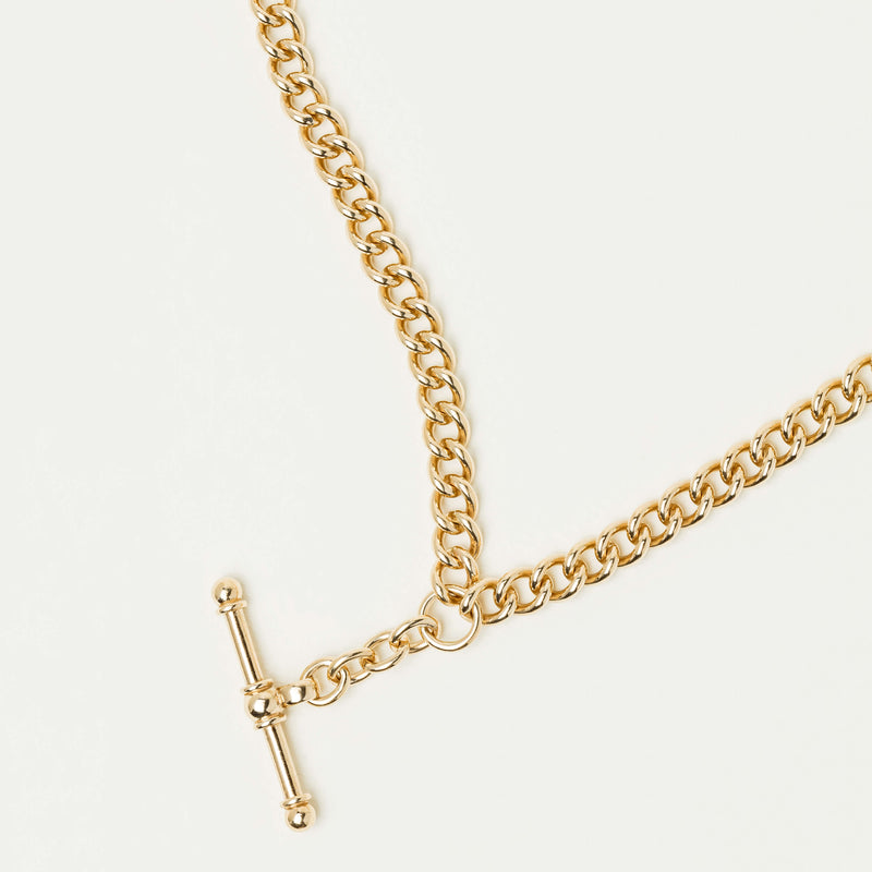 Deja Vu 9ct Yellow Gold Curb Link Fob Necklace - Necklace - Walker & Hall