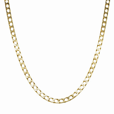 Deja Vu 9ct Yellow Gold Flat Curb Link Chain 54cm - Necklace - Walker & Hall