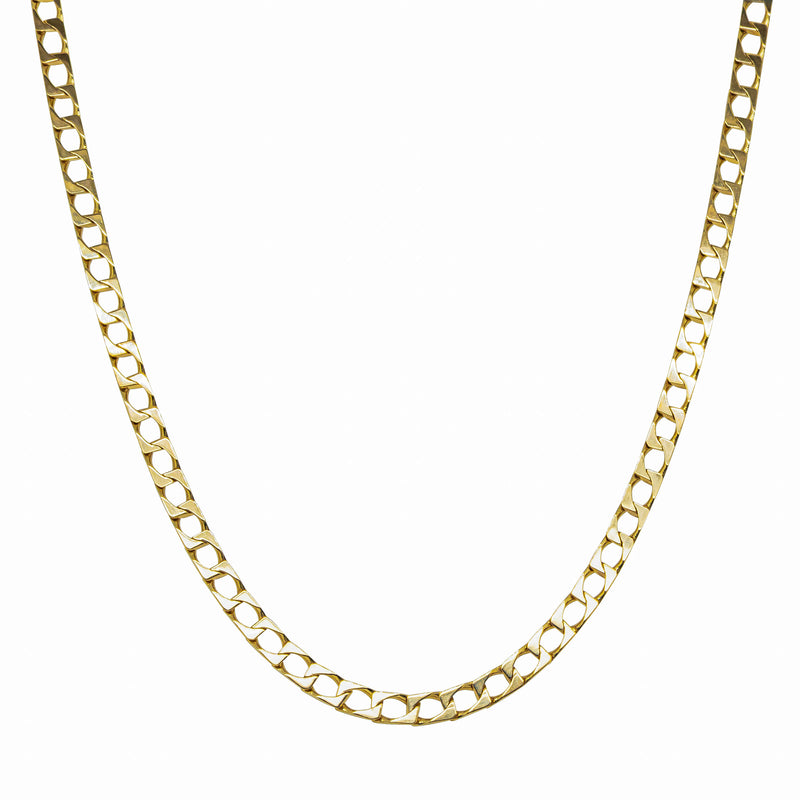 Deja Vu 9ct Yellow Gold Flat Curb Link Chain 54cm - Necklace - Walker & Hall