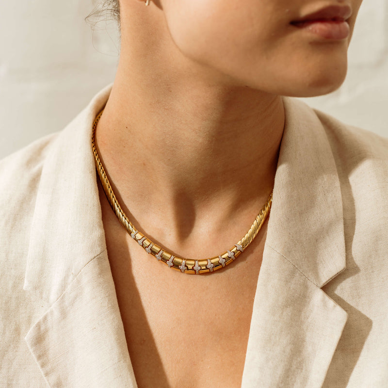 Deja Vu 18ct Yellow Gold 1.00ct Diamond Necklace - Necklace - Walker & Hall