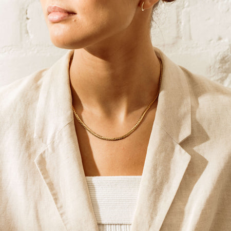 Deja Vu 9ct Yellow Gold Snake Link Necklace 45cm - Necklace - Walker & Hall