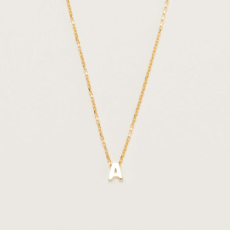 9ct Yellow Gold Noted Letter - Necklace - Walker & Hall