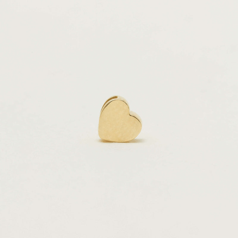 9ct Yellow Gold Noted Heart Charm - Necklace - Walker & Hall