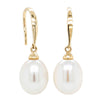 9ct Yellow Gold Freshwater Pearl Drop Earrings-Earrings-Walker & Hall