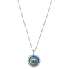 14ct White Gold Paua Pearl & Diamond Pendant-Necklace-Walker & Hall