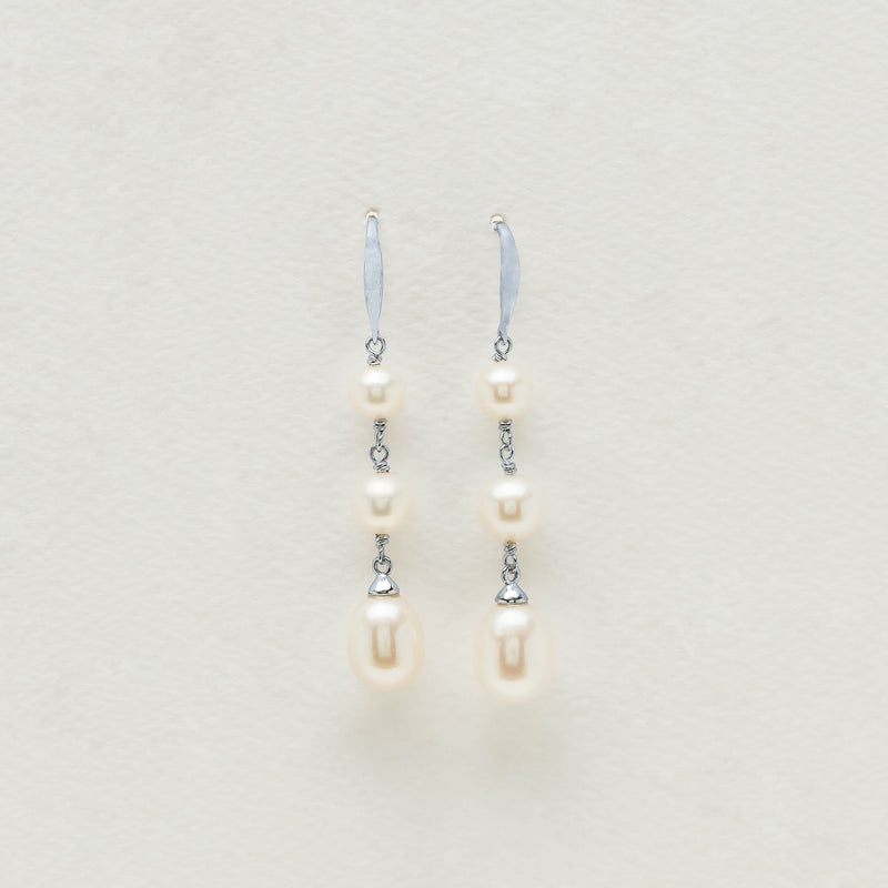 Sterling Silver Freshwater Pearl Rosalind Earrings - Earrings - Walker & Hall