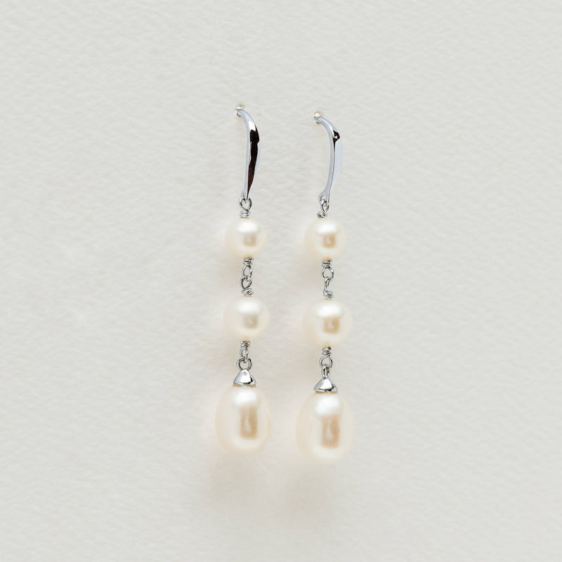 Sterling Silver Freshwater Pearl Rosalind Earrings - Earrings - Walker & Hall