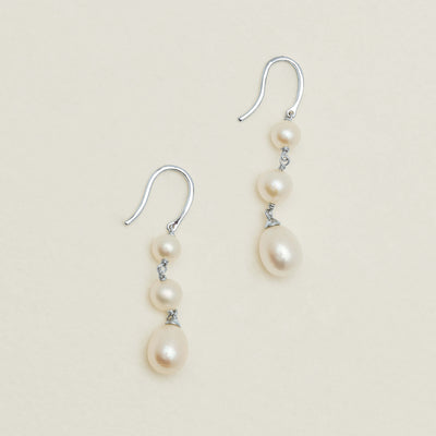 Sterling Silver Freshwater Pearl Rosalind Earrings - Earrings - Walker & Hall