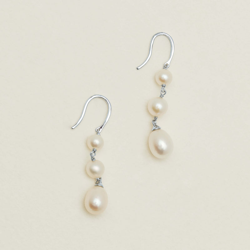 Sterling Silver Freshwater Pearl Rosalind Earrings - Earrings - Walker & Hall