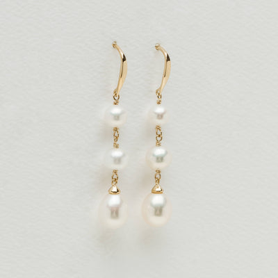 9ct Yellow Gold Freshwater Pearl Rosalind Earrings - Earrings - Walker & Hall
