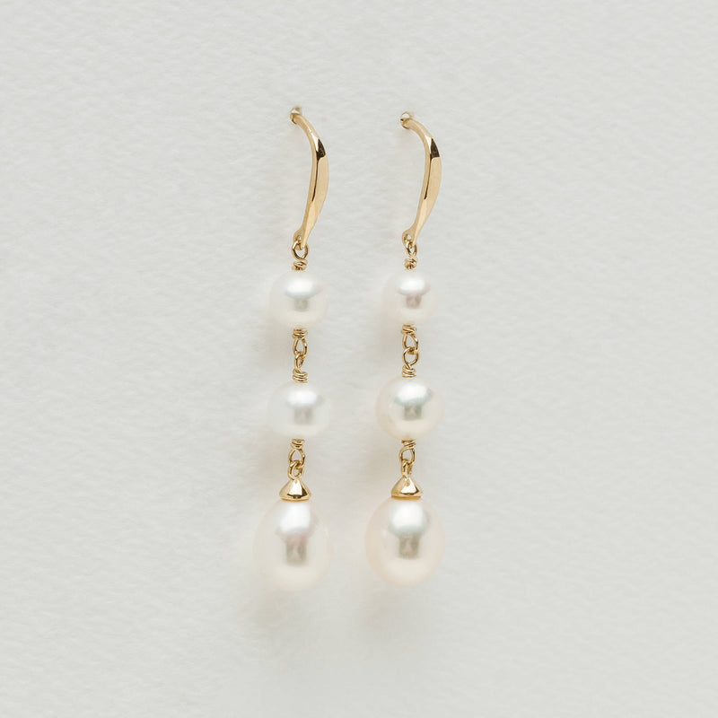 9ct Yellow Gold Freshwater Pearl Rosalind Earrings - Earrings - Walker & Hall