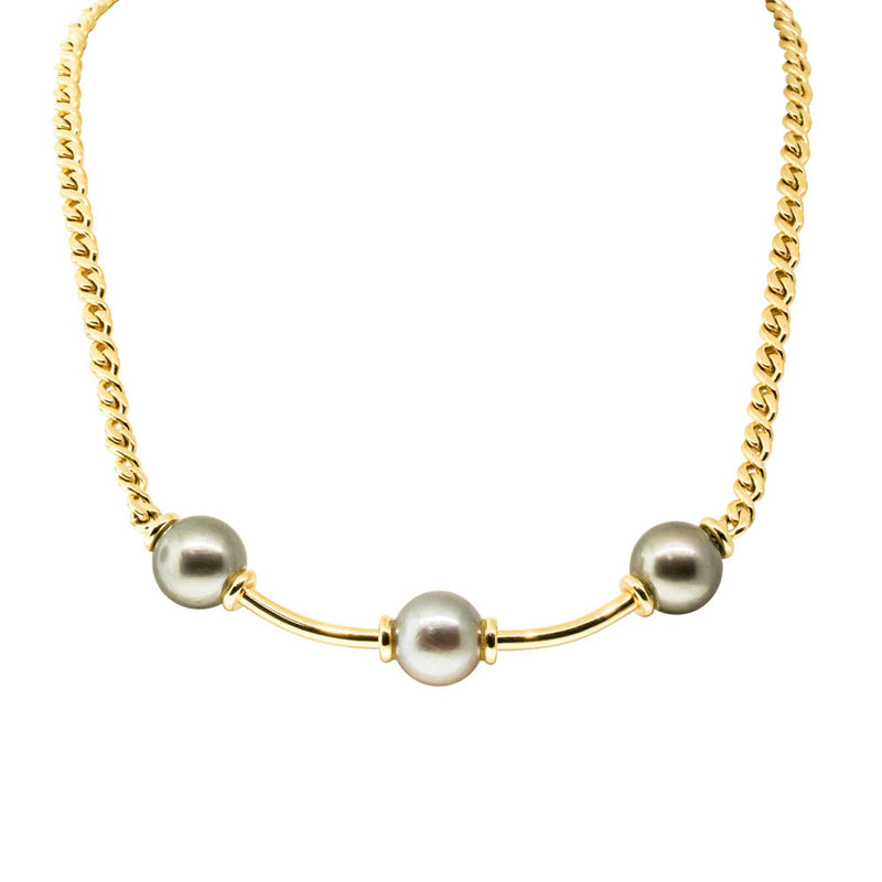 Deja Vu 18ct Yellow Gold Tahitian Pearl Necklace-Necklace-Walker & Hall
