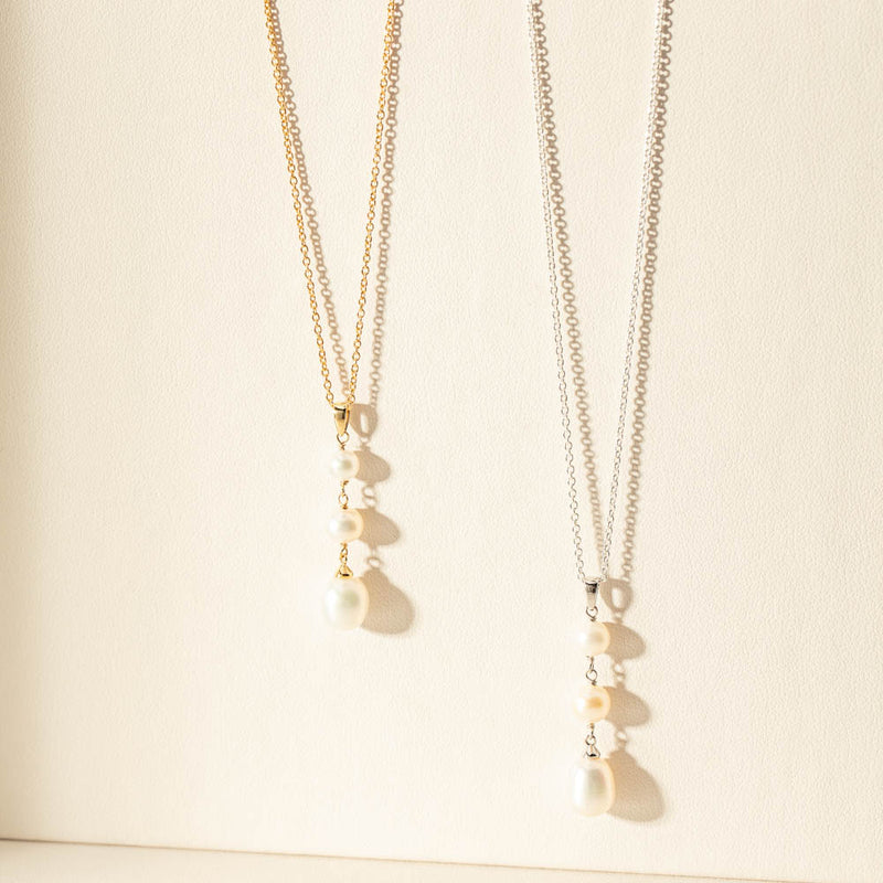 9ct Yellow Gold Freshwater Pearl Rosalind Necklace-Necklace-Walker & Hall