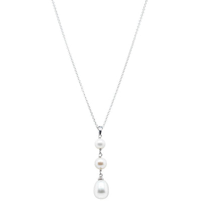 Sterling Silver Freshwater Pearl Rosalind Necklace-Necklace-Walker & Hall