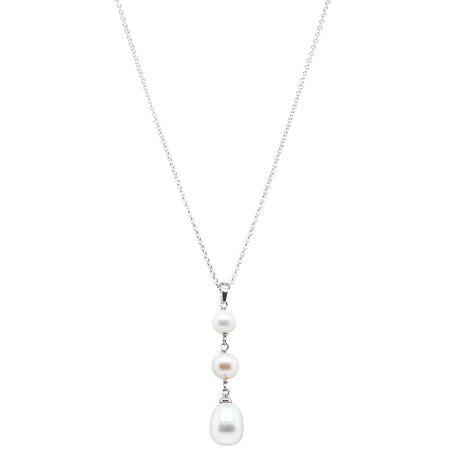 Sterling Silver Freshwater Pearl Rosalind Necklace-Necklace-Walker & Hall