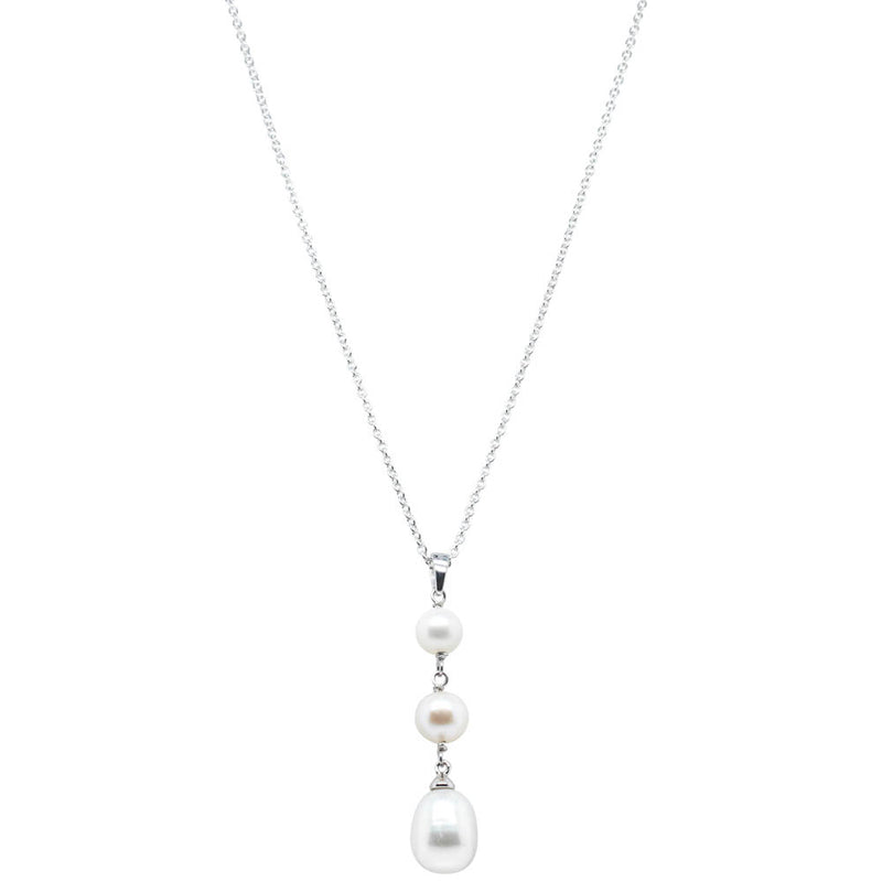Sterling Silver Freshwater Pearl Rosalind Necklace-Necklace-Walker & Hall