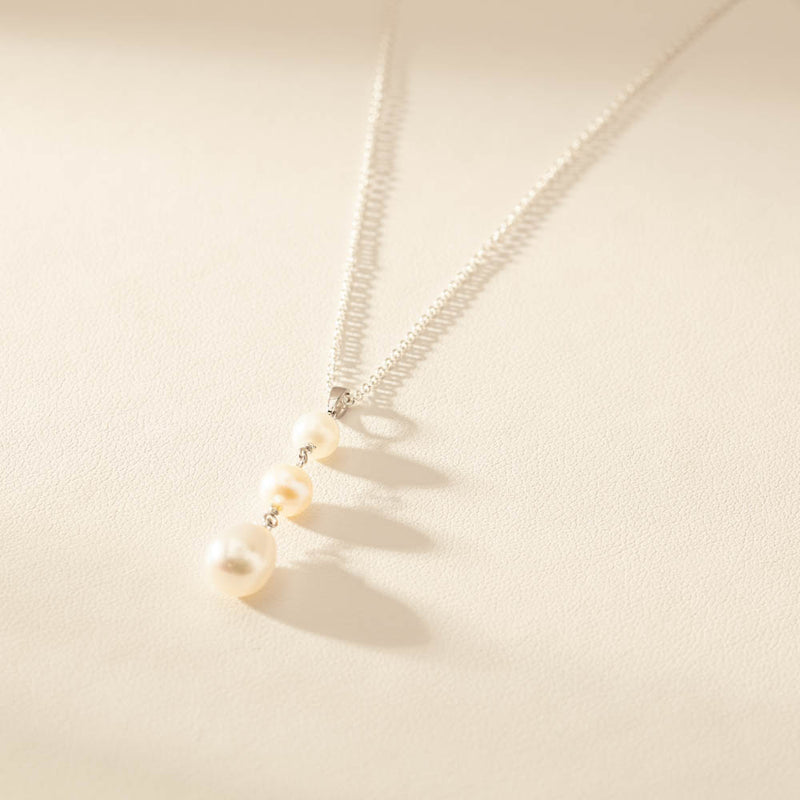 Sterling Silver Freshwater Pearl Rosalind Necklace-Necklace-Walker & Hall