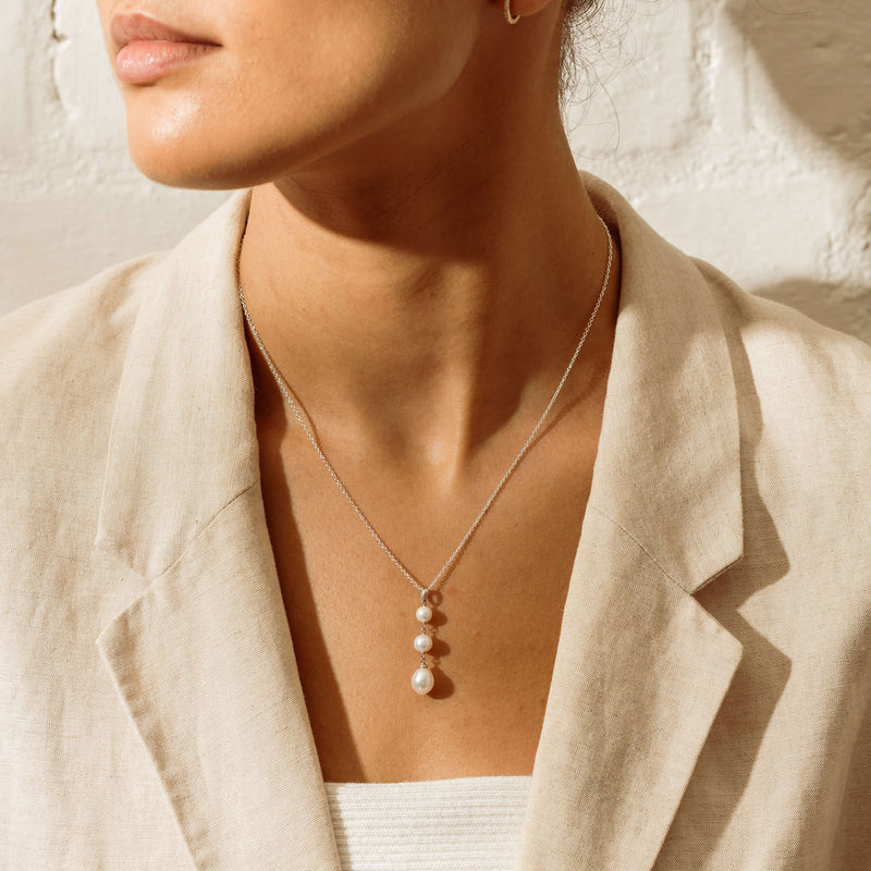 Sterling Silver Freshwater Pearl Rosalind Necklace - Necklace - Walker & Hall