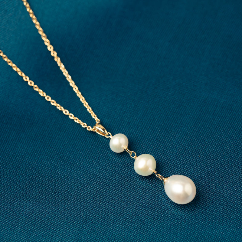 9ct Yellow Gold Freshwater Pearl Rosalind Necklace-Necklace-Walker & Hall