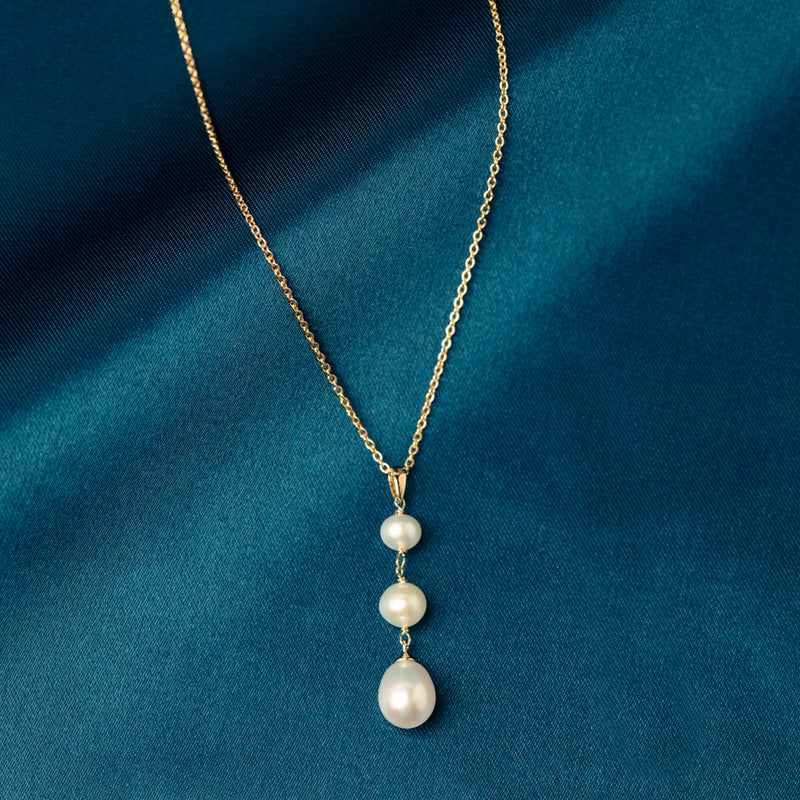 9ct Yellow Gold Freshwater Pearl Rosalind Necklace-Necklace-Walker & Hall