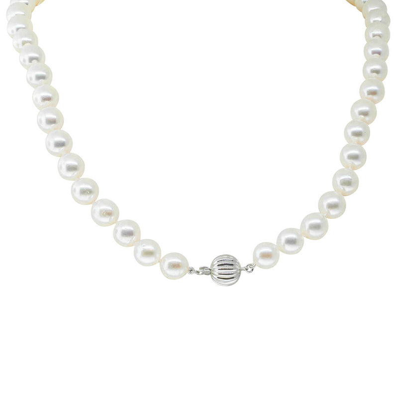 18ct White Gold Akoya Pearl Strand-Necklace-Walker & Hall