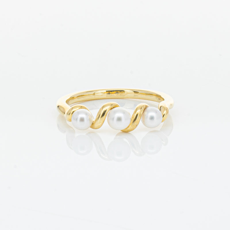 18ct Yellow Gold Akoya Pearl Margaux Ring-Ring-Walker & Hall