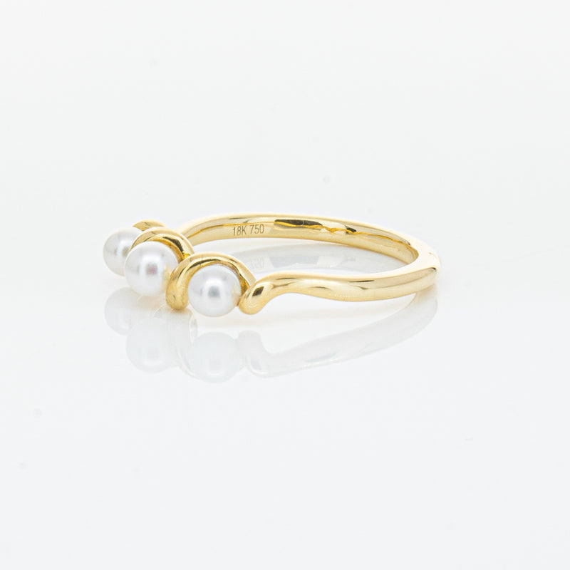18ct Yellow Gold Akoya Pearl Margaux Ring-Ring-Walker & Hall