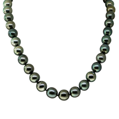 18ct White Gold Cultured Black Pearl Necklace-Necklace-Walker & Hall