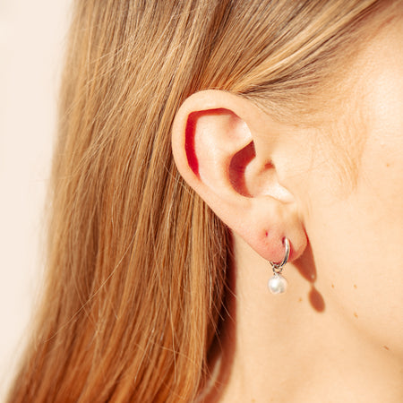 18ct White Gold Cosy Earrings With Akoya Pearls-Earrings-Walker & Hall