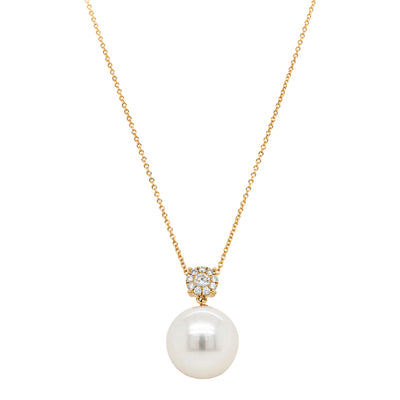 18ct Yellow Gold South Sea Pearl & Diamond Galaxy Pendant-Necklace-Walker & Hall