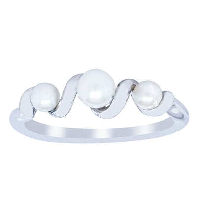 18ct White Gold Akoya Pearl Margaux Ring-Ring-Walker & Hall