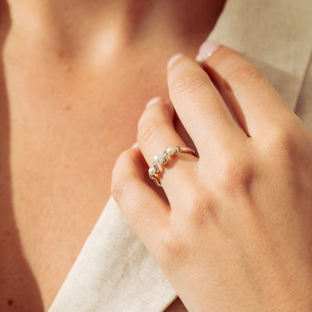 18ct White Gold Akoya Pearl Margaux Ring-Ring-Walker & Hall