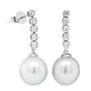 18ct White Gold South Sea Pearl & Diamond Earrings-Earrings-Walker & Hall
