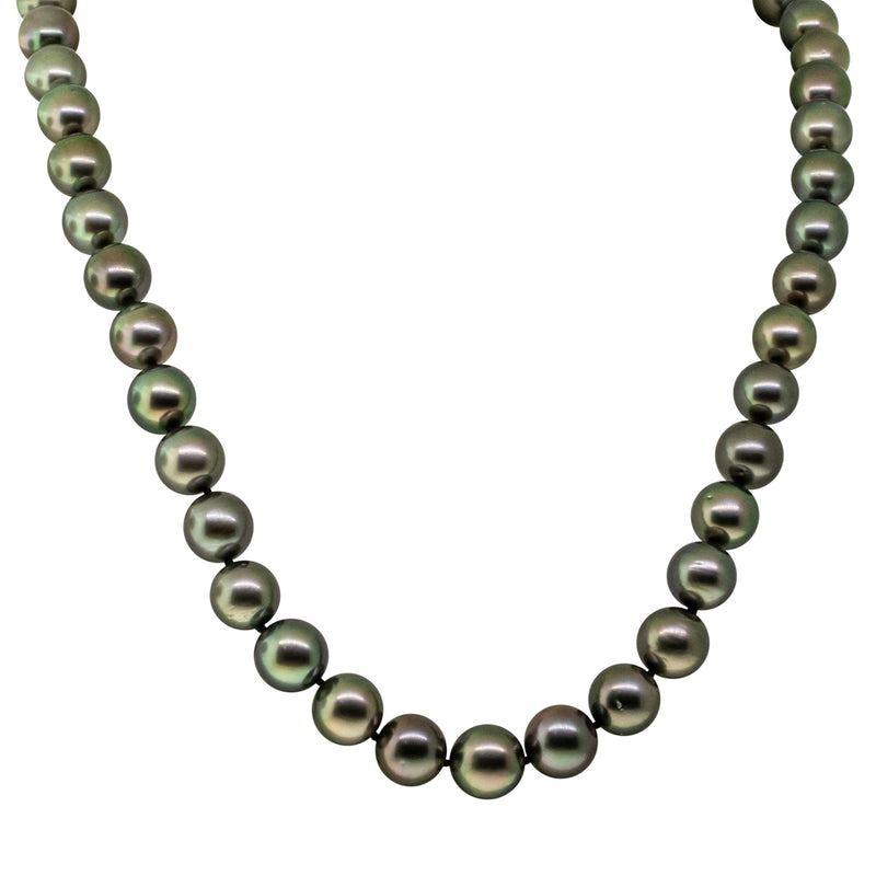 9ct Yellow Gold Tahitian Black Pearl Strand-Necklace-Walker & Hall