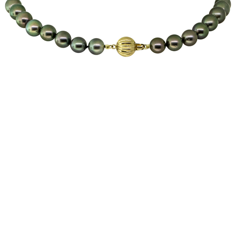 9ct Yellow Gold Tahitian Black Pearl Strand-Necklace-Walker & Hall